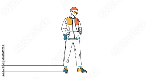 Obraz na płótnie Stylish young man standing confidently in casual athletic wear w salonie