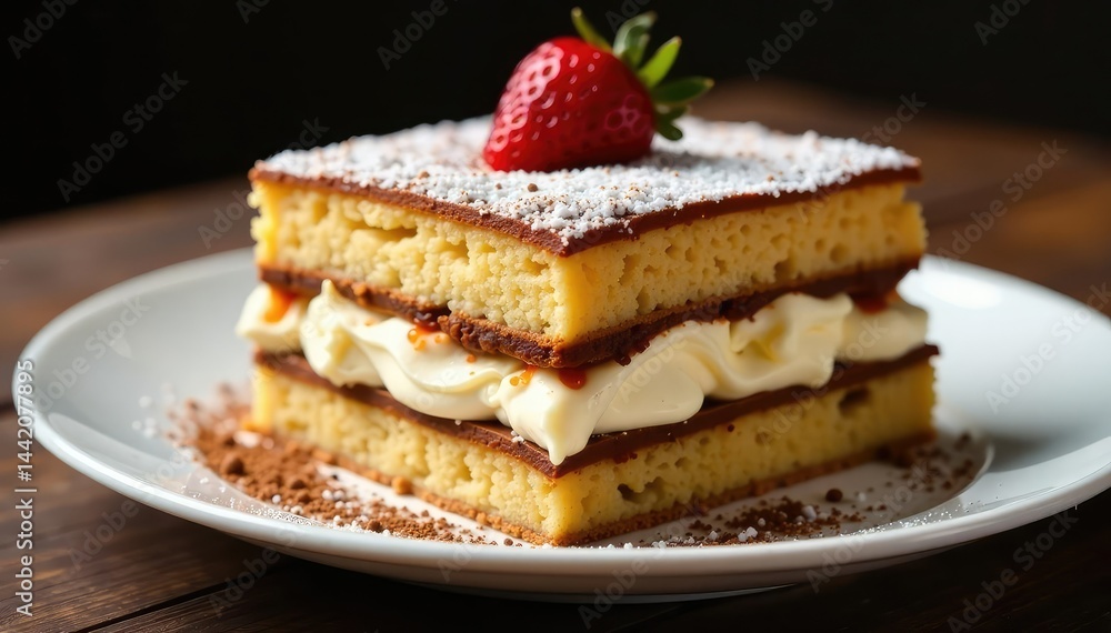Classic Italian dessert; layers of coffee-soaked ladyfingers, mascarpone cream , cocoa, cuisine Classic Italian dessert; layers of coffee-soaked ladyfingers, mascarpone cream , cocoa, cuisine