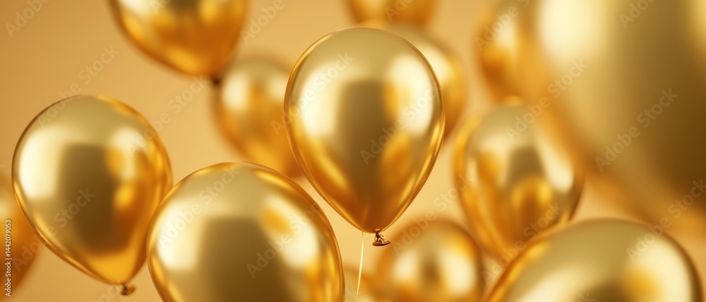Golden balloons background Golden balloons background