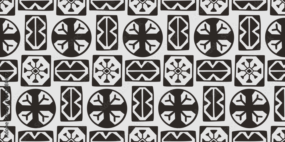 Polynesian Hawaiian Tapa Ethnic Seamless Pattern Polynesian Hawaiian Tapa Ethnic Seamless Pattern