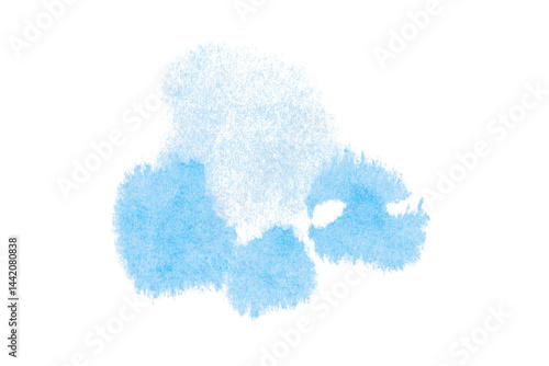 Light blue watercolor splash with dynamic splash effect on transparent background. Watercolor brush.