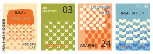 Abstract poster background vector collection. Modern poster for banner, ad, promo, invitation, flyer, poster. Template poster, banner, magazine mockup. Retro design for brochure, flyer, wallpaper. 