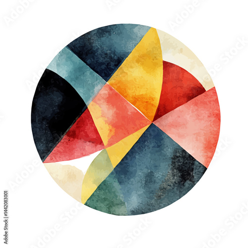 geometric minimalism, watercolor drawing, isolated on a white background. geometric minimalism vector.