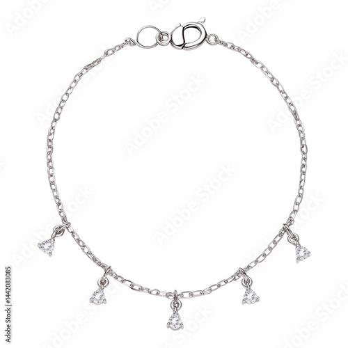 Wallpaper Mural Elegant Silver Bracelet with Hanging Gemstones in Luxurious Style Isolated on transparent background Torontodigital.ca