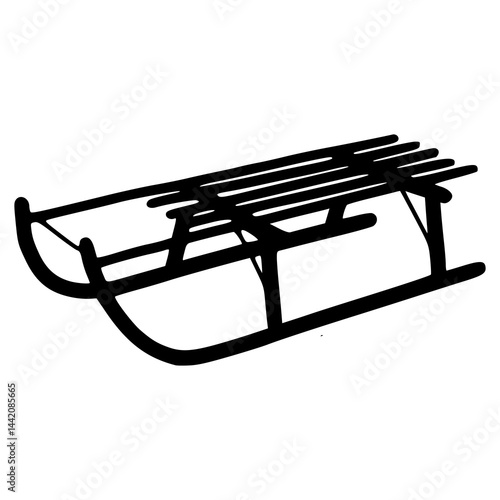 winter sledding equipment vector