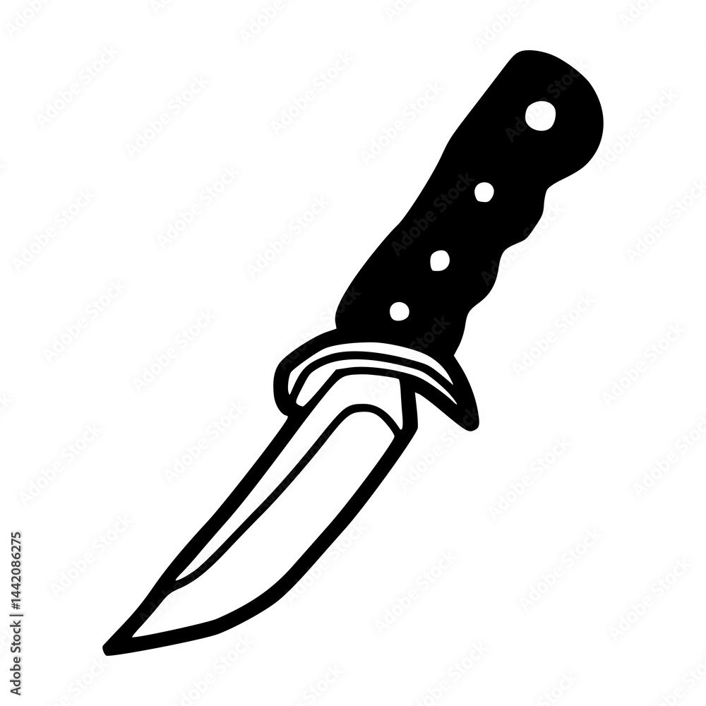 Obraz premium hunting knife simple vector