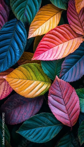 Wallpaper Mural Vibrant Autumn Leaves Background, Colorful Fall Foliage Texture, Nature s Palette in Close-Up Detail Torontodigital.ca