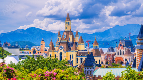 Entertainment park. VINPEARL Island in Vietnam. Vietnam Disneyland