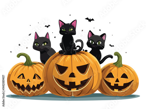Happy Halloween Cat With Hat