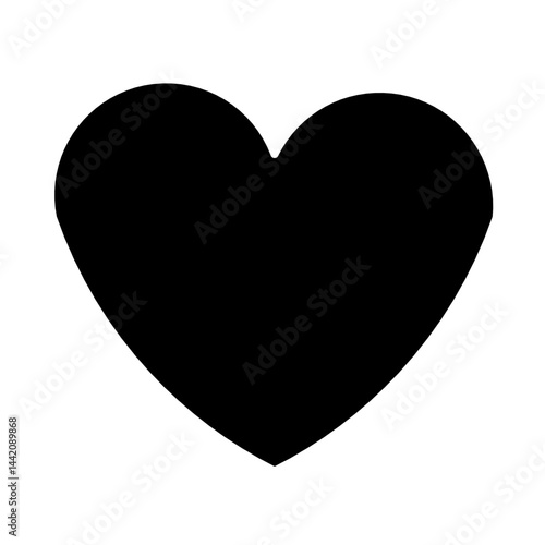Black heart in transparent background 