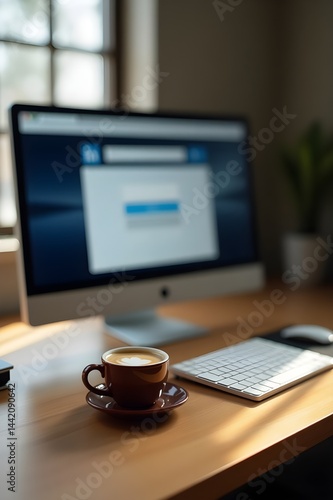 Wallpaper Mural coffee cup and laptop Torontodigital.ca