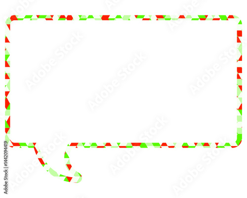 ステンドグラス風吹き出し　三角形模様　四角形