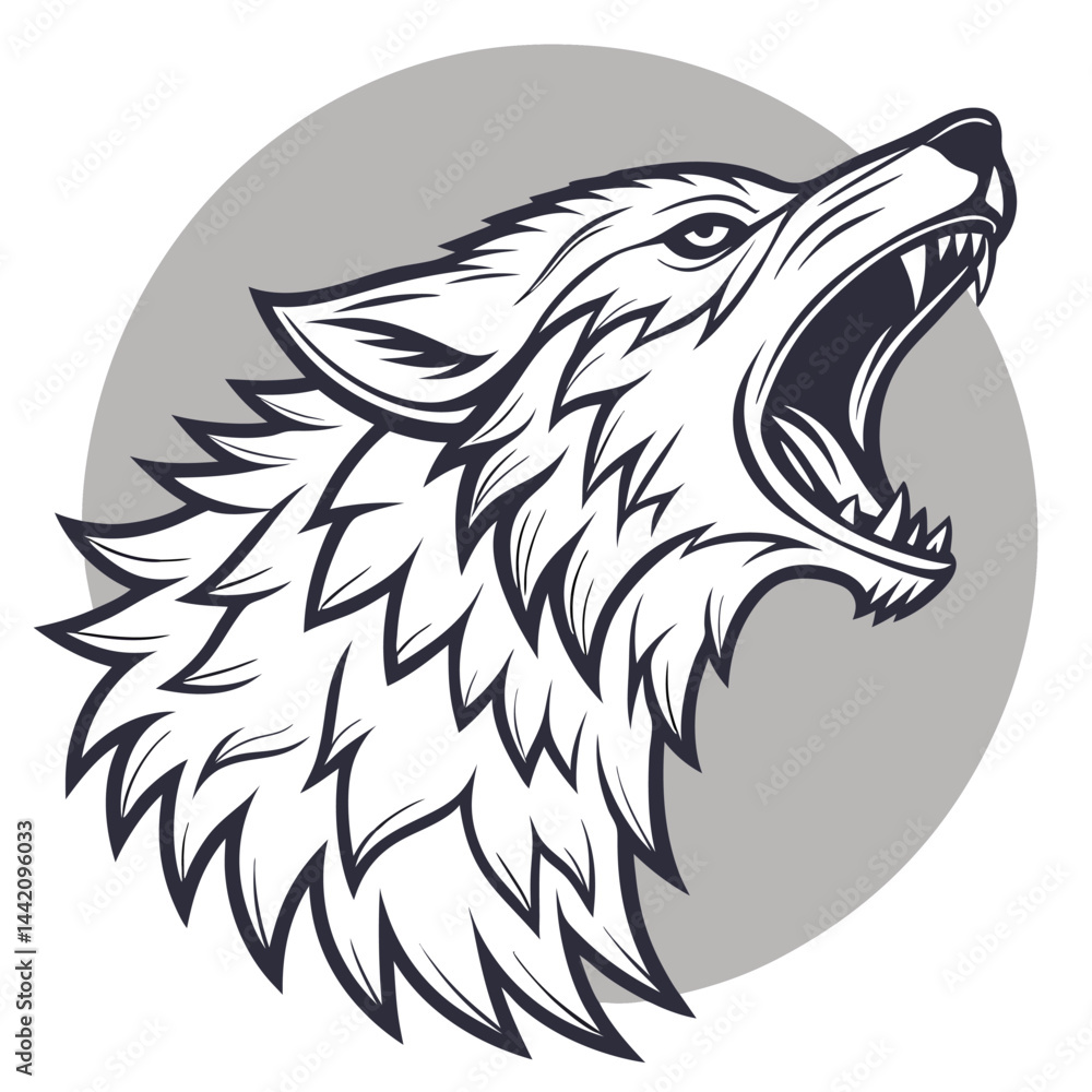Obraz premium Angry wolf head illustration