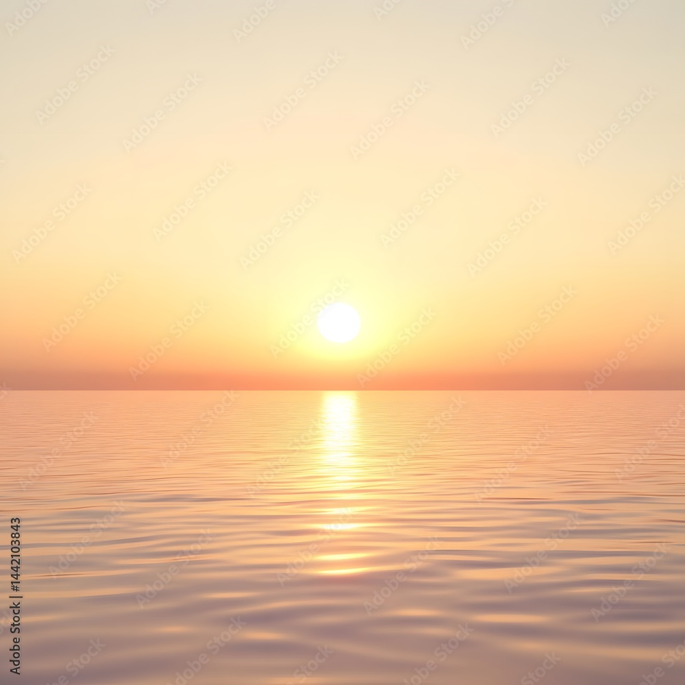 Serene Sunset over Calm Ocean Water Peaceful Golden Hour Seascape Serene Sunset over Calm Ocean Water Peaceful Golden Hour Seascape