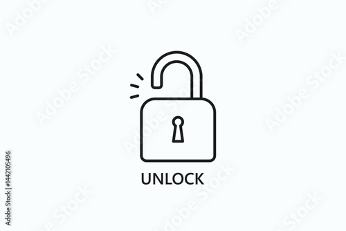 Unlock Icon Or Logo Isolated Illustration