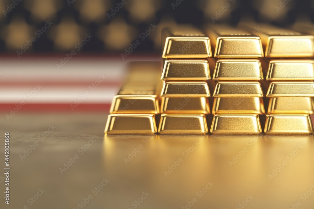 Gold bars stacked Gold bars stacked