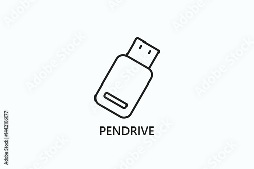 Pendrive Icon Or Logo Isolated Illustration