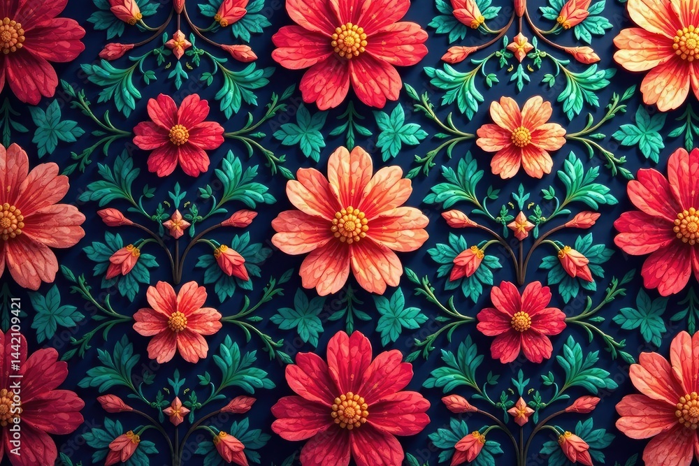 Intricate floral design, repeating seamlessly , nature, style, home Intricate floral design, repeating seamlessly , nature, style, home