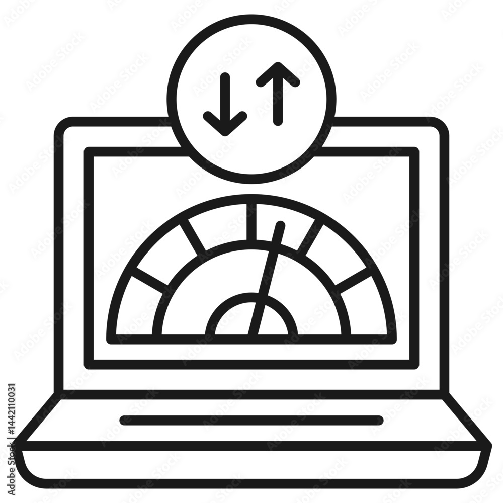 Bandwidth Outline Icon Bandwidth Outline Icon