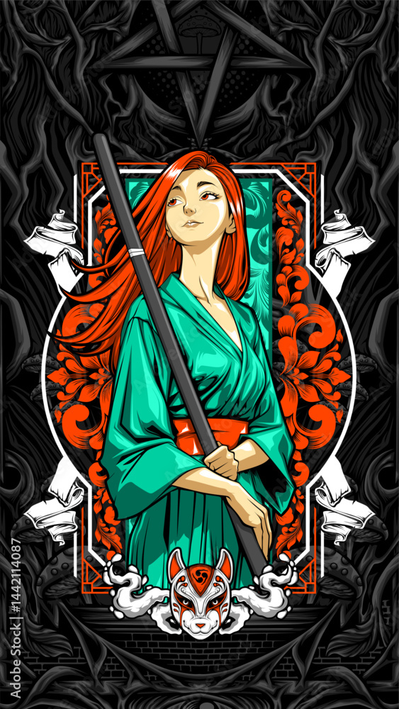 Fototapeta premium samurai girl