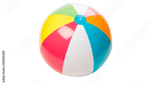 colorful beach ball isolated on transparent background cut out