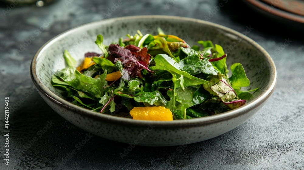 Fresh Mixed Salad with Greens and Colorful Vegetables in Bowl Fresh Mixed Salad with Greens and Colorful Vegetables in Bowl