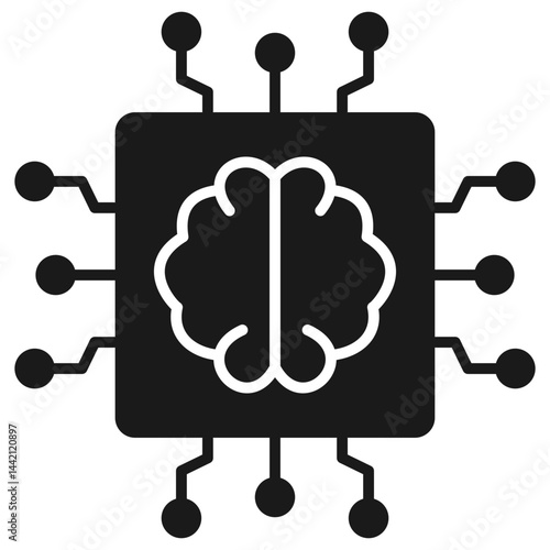 Edge Ai Glyph Icon