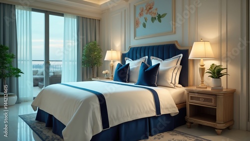 Chic and tastefully furnished master bedroom