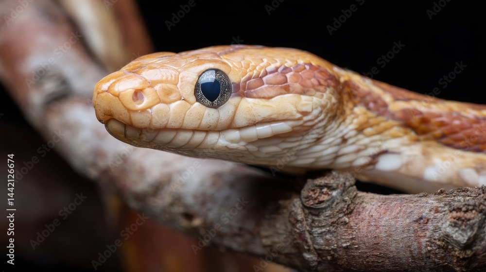 Fototapeta premium Corn Snake Profile: Close-Up of a Non-Venomous Reptile