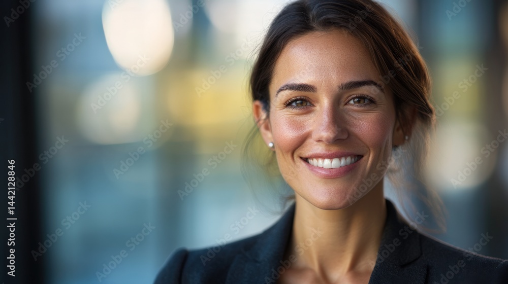 Smiling woman in suit jacket Smiling woman in suit jacket