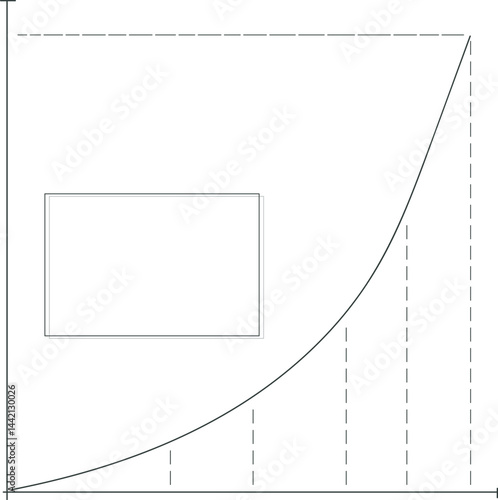 A scientific or laboratory template of a graphical coordinate system with a parabola or arc going upward.