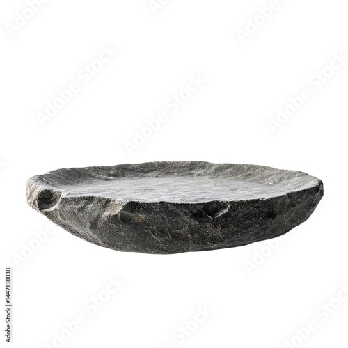 Obraz na płótnie Floating stone plate in the air, unique and creative, isolated on white background. cutout png w salonie