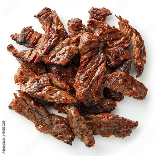 Delicious grilled beef tips recipe for dinner or appetizer with savory marinade and tender meat on transparent background