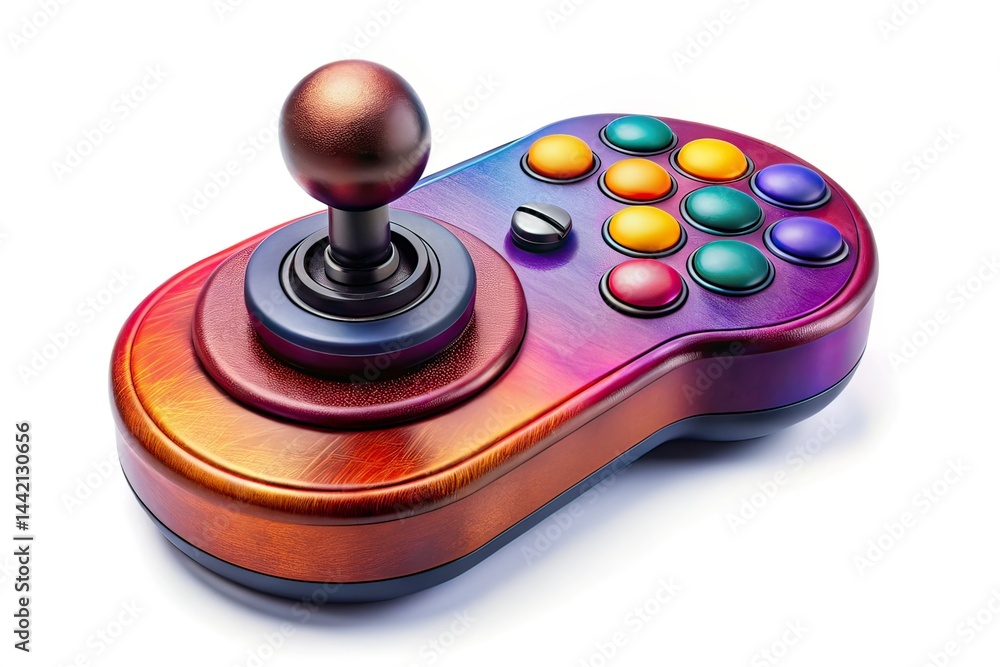 Flat Joystick Isolated White Background Photorealistic Portrait Photography