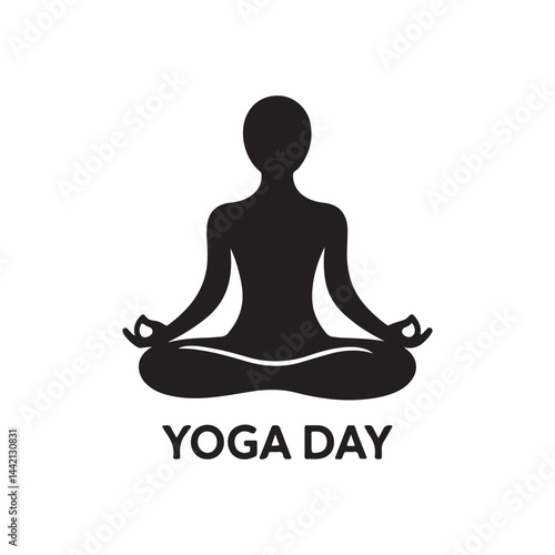 yoga day silhouette vector illustration 