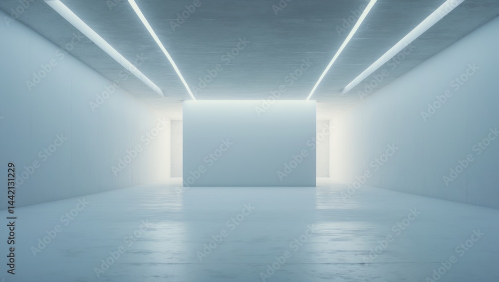 Fototapeta premium Room for meetings with lighting and a wall that is empty