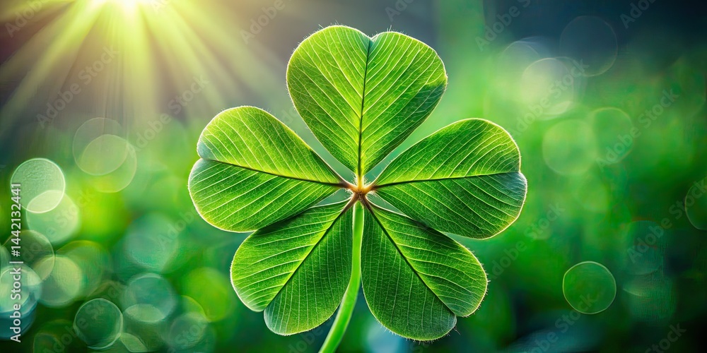 Four-Leaf Clover on Sackcloth - St. Patrick's Day Good Luck Photo