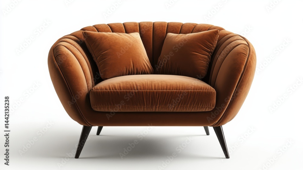 Fototapeta premium Brown velvet chair pillows