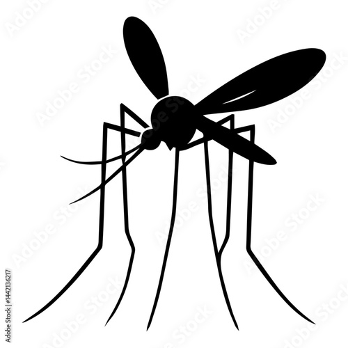 black silhouette of a mosquito