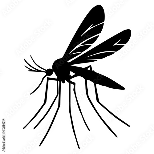 black silhouette of a mosquito