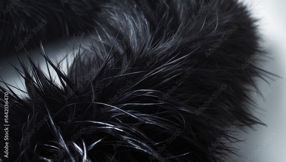 Obraz premium Black fur texture with a shearing effect for the background