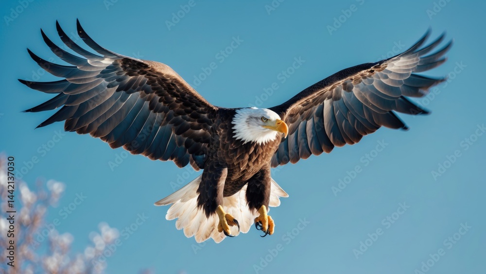 Obraz premium Splendid Bald Eagle amidst winter
