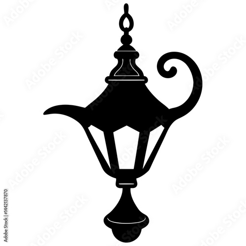 Lamp silhouette vector illustration on white background