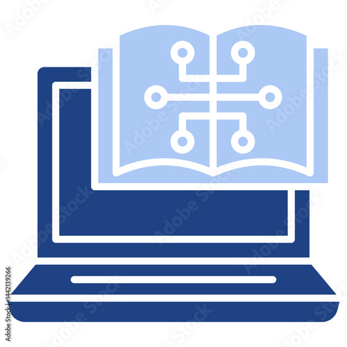Machine Learning Flat Blue Icon