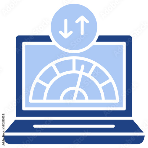 Bandwidth Flat Blue Icon