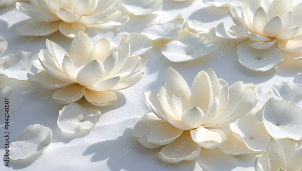 Background with lotus flower petals falling Background with lotus flower petals falling