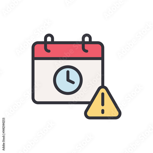 Expired date colored icons, minimalist vector illustration ,simple transparent graphic element .Isolated on white background