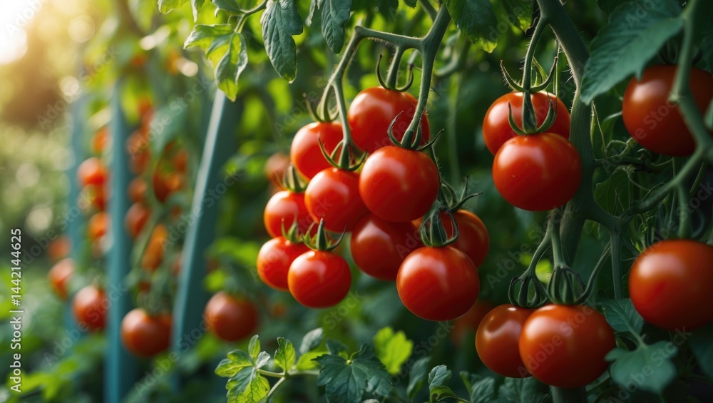 Gorgeous ripe cherry tomatoes in red Gorgeous ripe cherry tomatoes in red