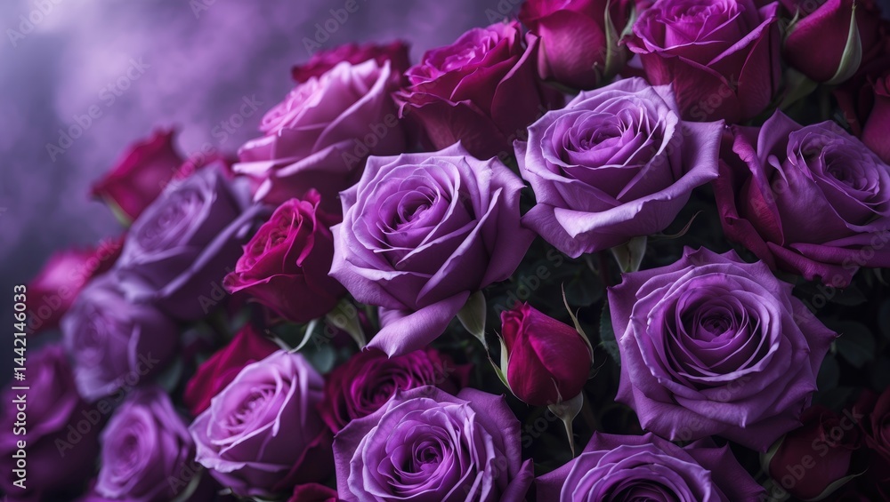 Elegant background showcasing red roses with selective focus on natural beauty Elegant background showcasing red roses with selective focus on natural beauty