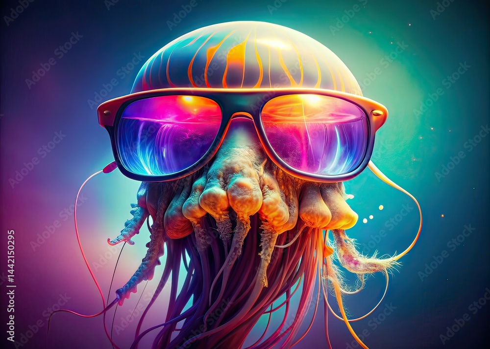 Iridescent Jellyfish Sunglasses Macro Neon